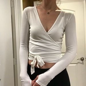White wrap top